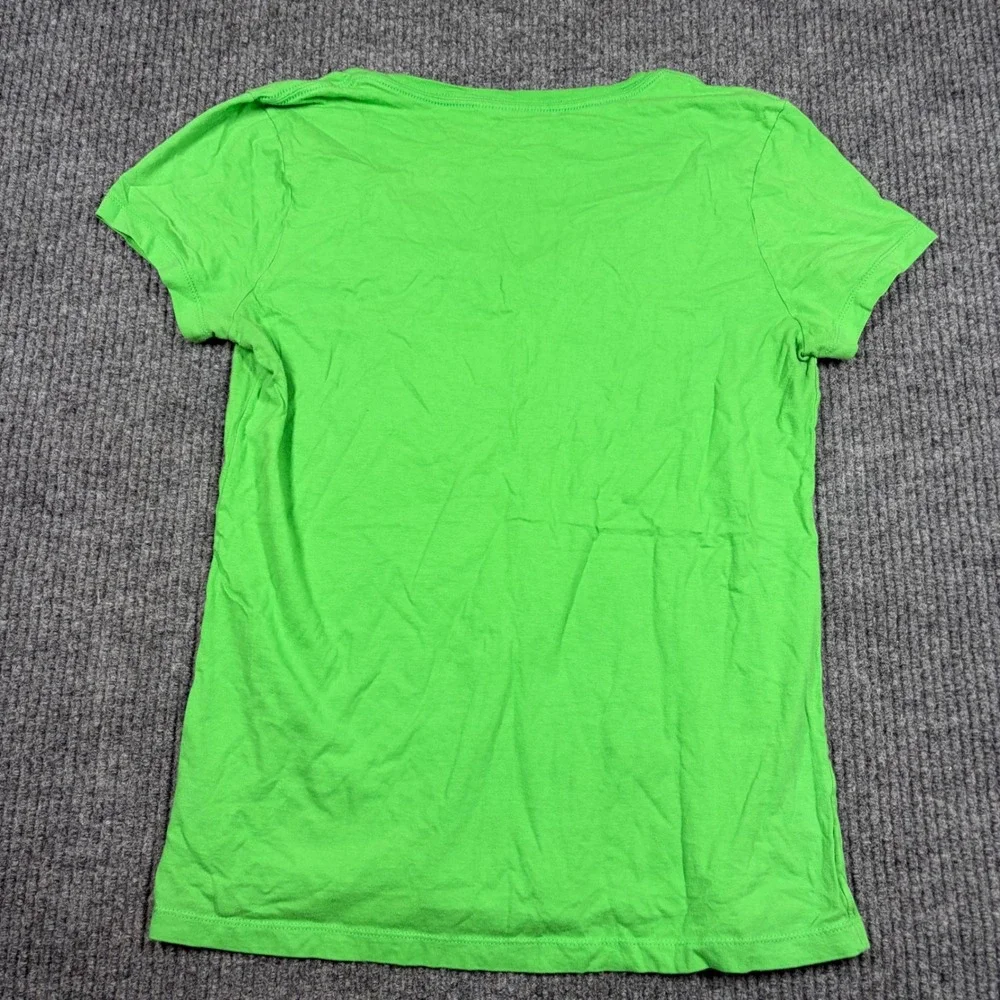 The North Face Shirt Womens M V-Neck Graphic Green Cotton Short Sleeve - Picture 4 of 6